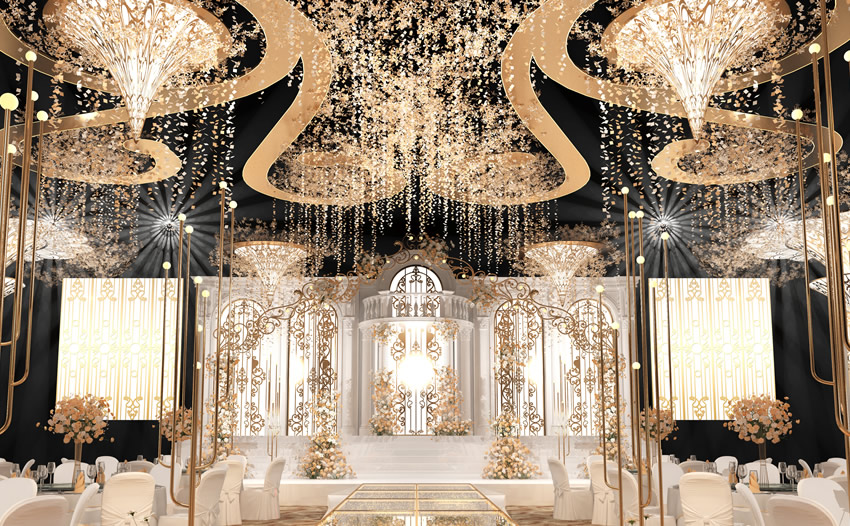 芦山花木兰喜事汇金色大厅效果展示